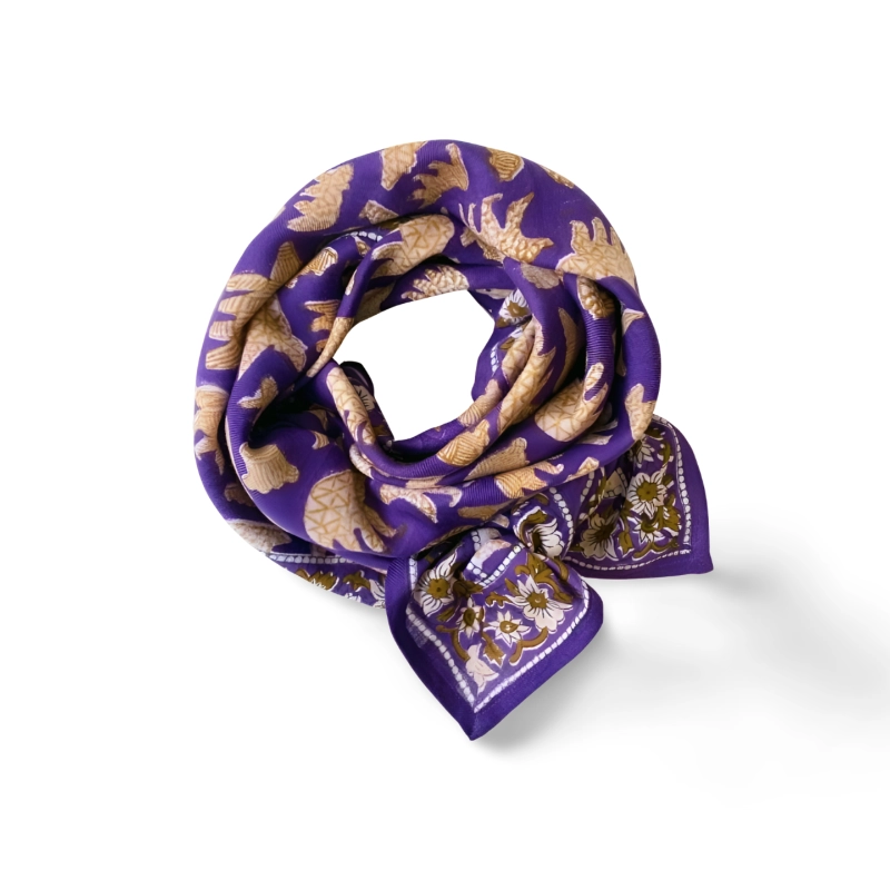 BIG FOULARD LATIKA "OURS" - VIOLET