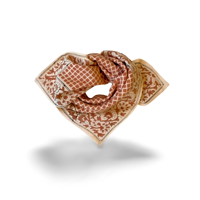 SMALL FOULARD MANIKA "MOSAIC" - TERRACOTTA