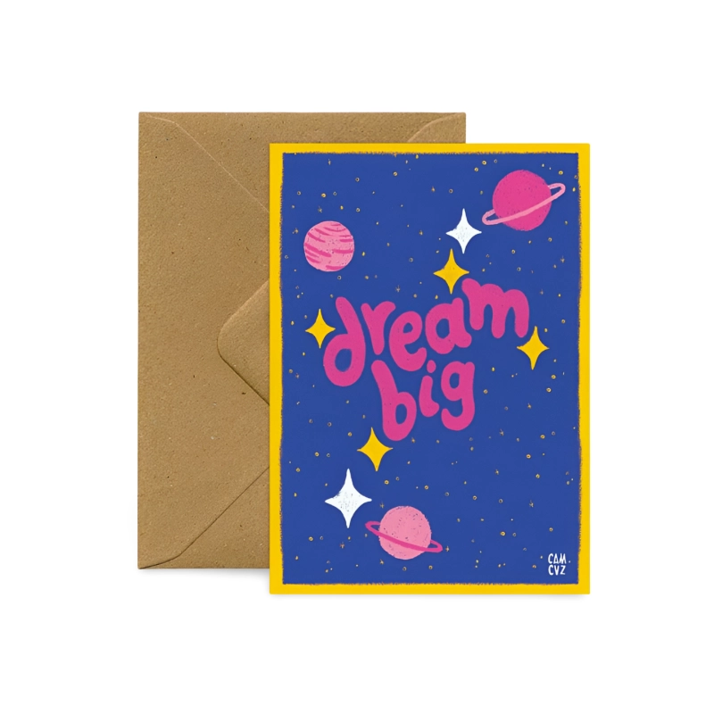 Carte postale "DREAM BIG" - DARK BLUE