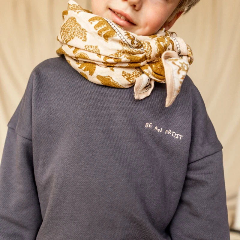 BIG FOULARD LATIKA "OURS" - MACADAMIA – Image 2