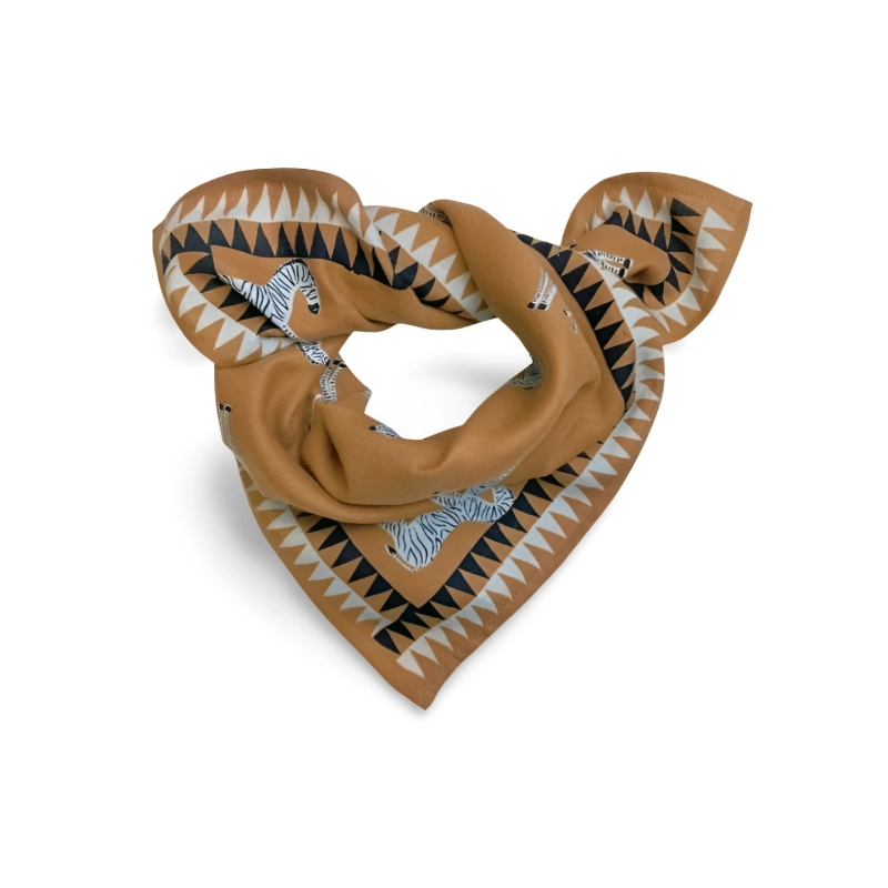 SMALL FOULARD MANIKA "ZEBRE" - CHOCO
