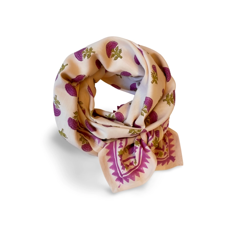 BIG FOULARD LATIKA FLORET MACADAMIA