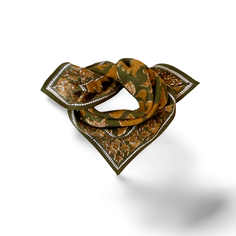 SMALL FOULARD MANIKA OURS KAKI