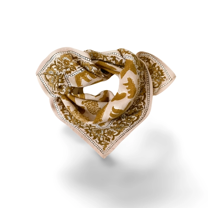 SMALL FOULARD MANIKA OURS MACADAMIA