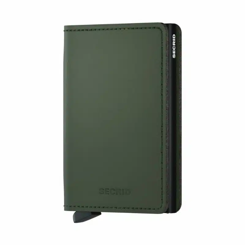 PORTE-CARTES CUIR DE VACHETTE - VERT/NOIR - SLIMWALLET
