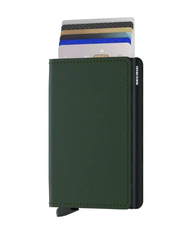 PORTE-CARTES CUIR DE VACHETTE - VERT/NOIR - SLIMWALLET – Image 3