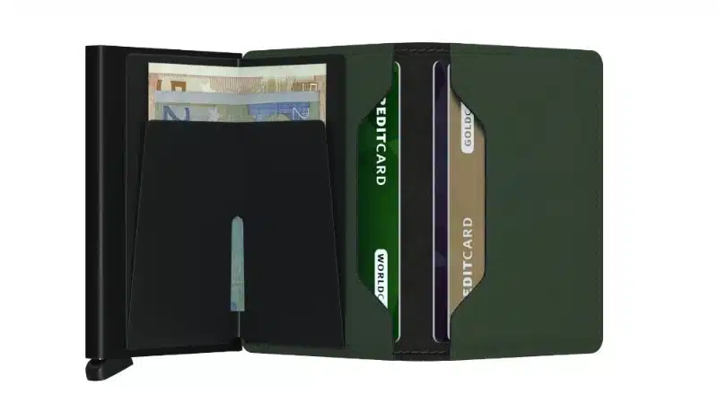 PORTE-CARTES CUIR DE VACHETTE - VERT/NOIR - SLIMWALLET – Image 2