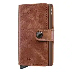 PORTE-CARTES - MINIWALLET - COGNAC MARRON - VINTAGE