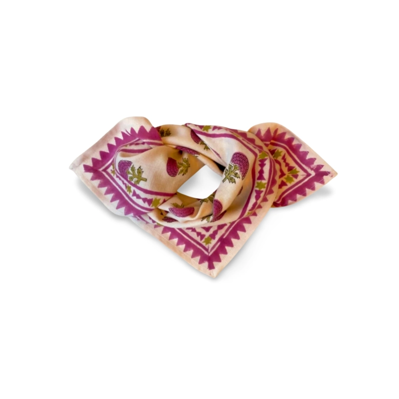 SMALL FOULARD MANIKA FLORET MACADAMIA
