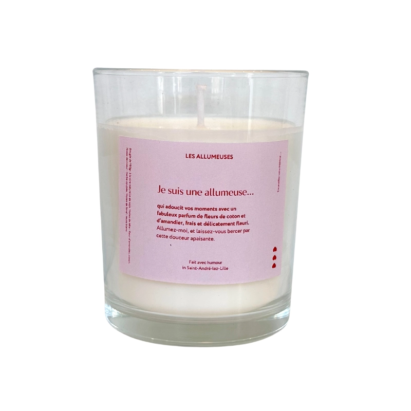 bougie parfumee fleur de coton les allumeuses maison volumes