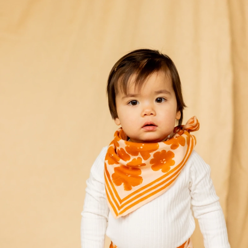 SMALL FOULARD MANIKA FLORA BOLD - ORANGE – Image 4