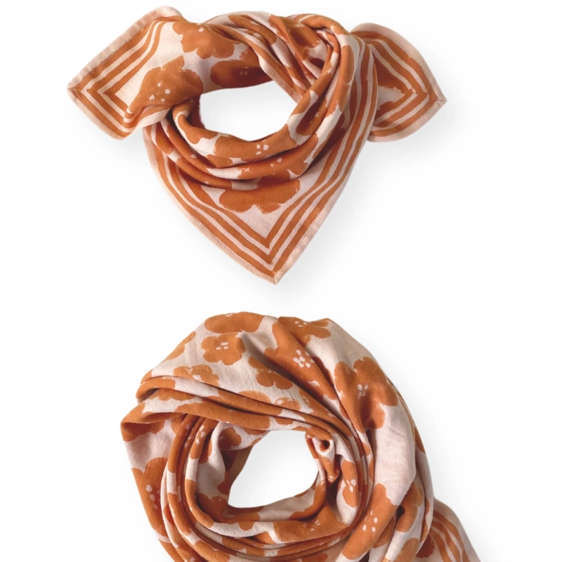 SMALL FOULARD MANIKA FLORA BOLD - ORANGE – Image 5