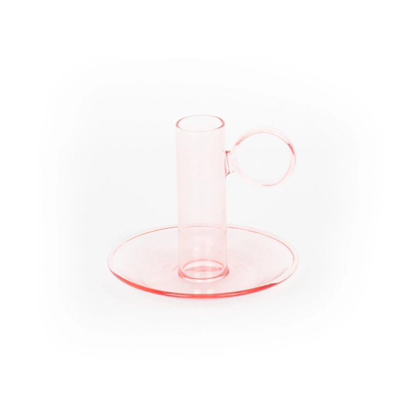 bougeoir verre rose helio ferretti maison volumes lille