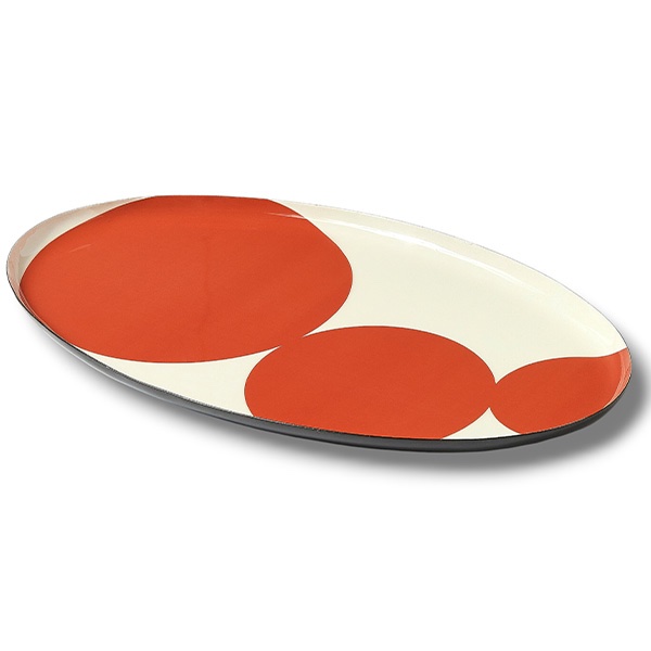 plateau oval astre rouge