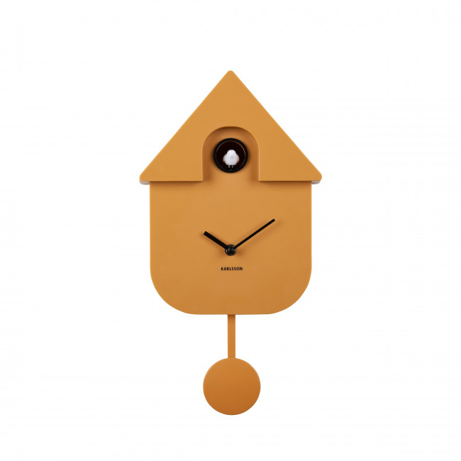 horloge coucou modern cuckoo jaune ocre