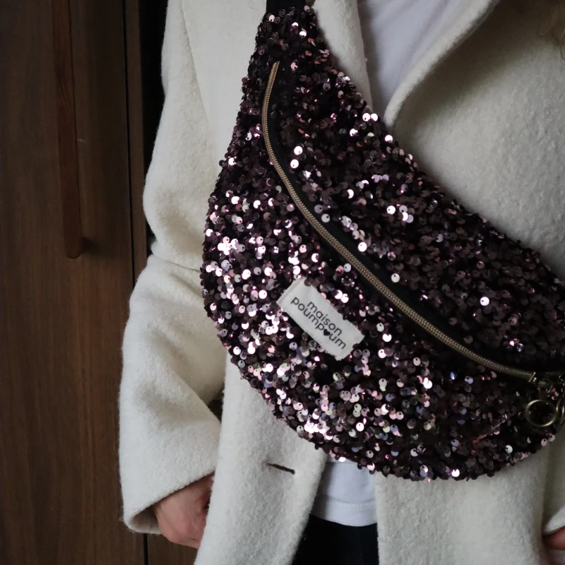 sac banane sequin rose 1