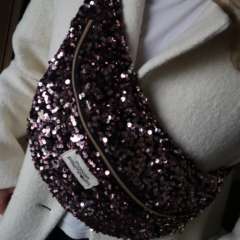 sac banane sequin rose 2