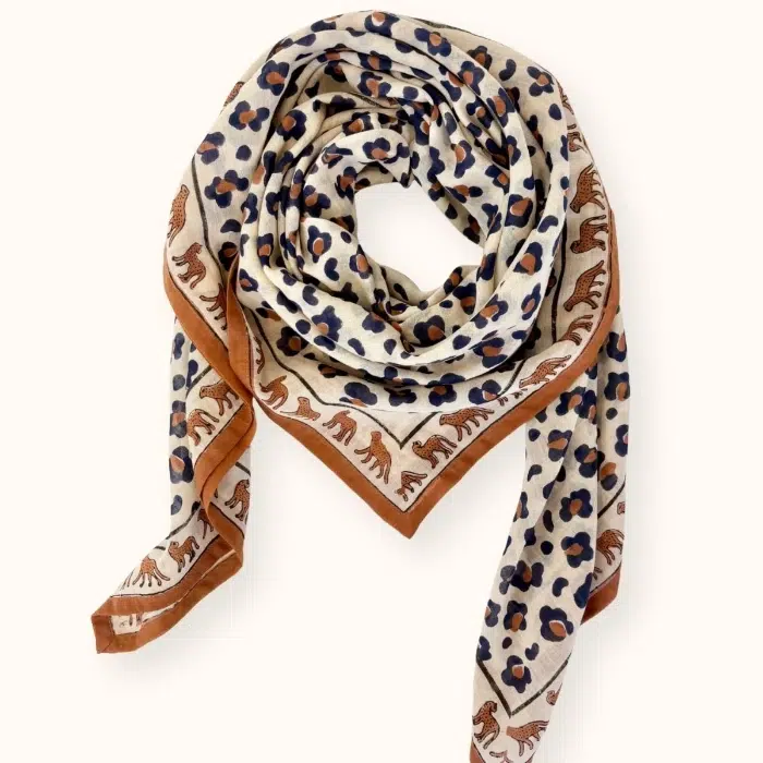 big foulard en coton dupatta leopard rust maison volumes lille 1