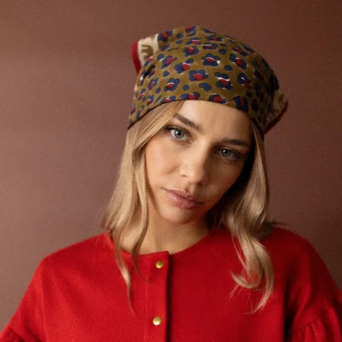 small foulard en coton dupitta leopard fire maison volumes lille 2