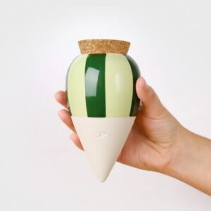diffuseur d’eau olla hydratante raye vert et vert