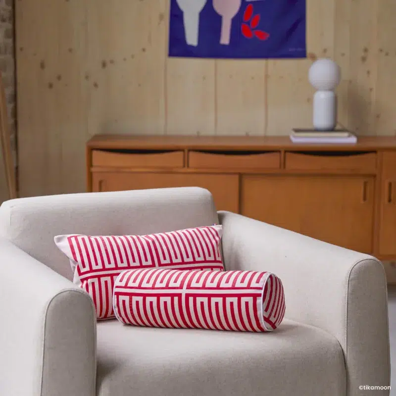 coussin babel brune s elios rose rouge 3