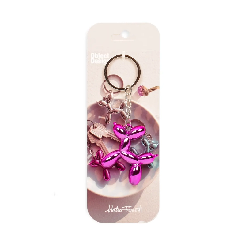 porte cles chien rose helio ferretti