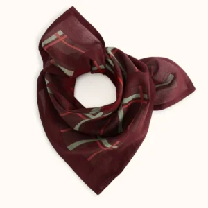small foulard dupitta tartan taupe voile de coton